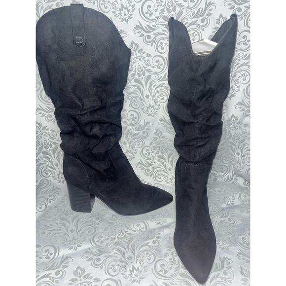 SO® Nichelle Black Slouch High Heel Boots – Women’s Size 8 - Picture 3 of 4